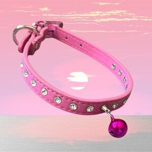 $4 Add-On 🆕Chic Pink Pet Collar with Rhinestones Studs